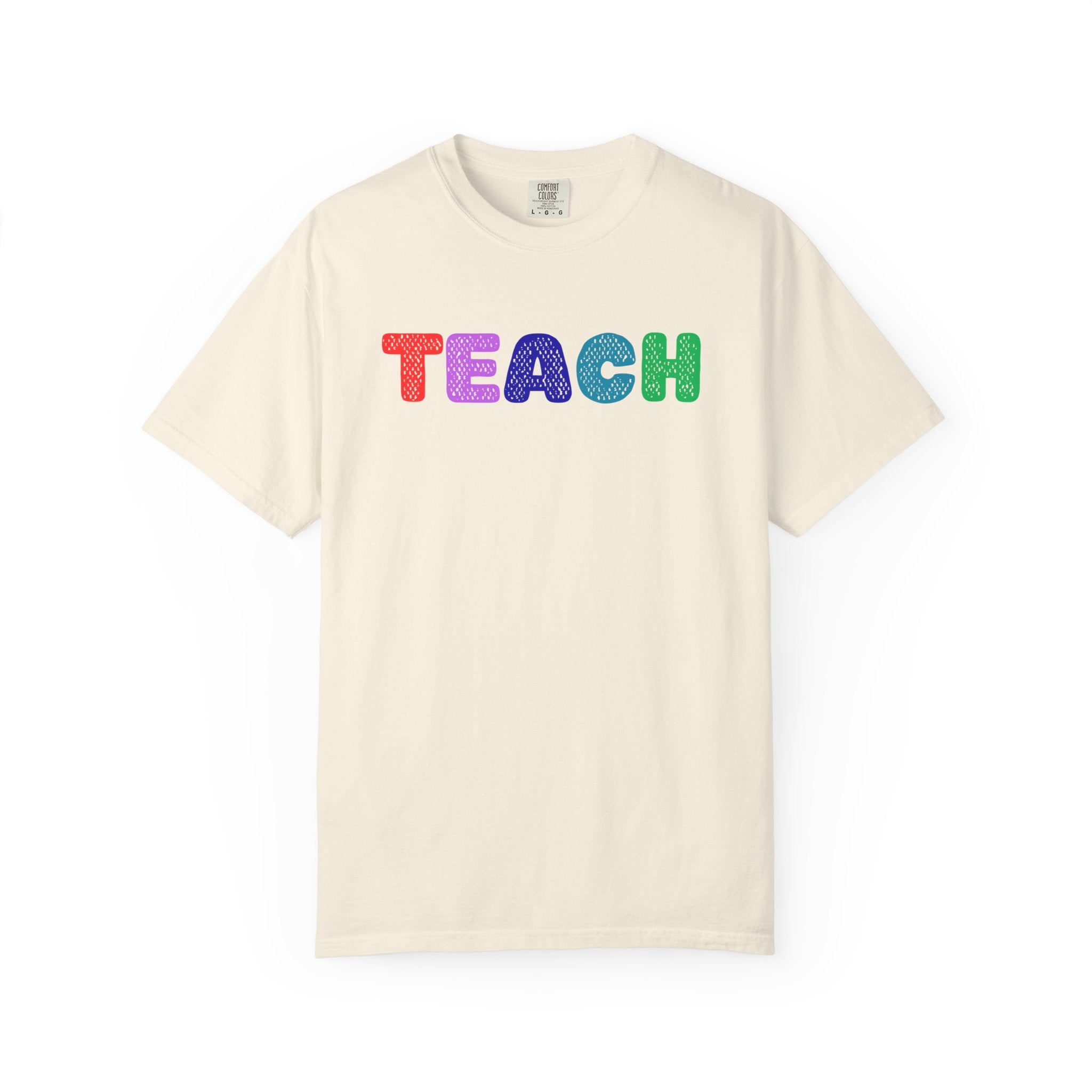 Colorful Sequin Letters TEACH T-Shirt | Teacher Shirt, School Apparel