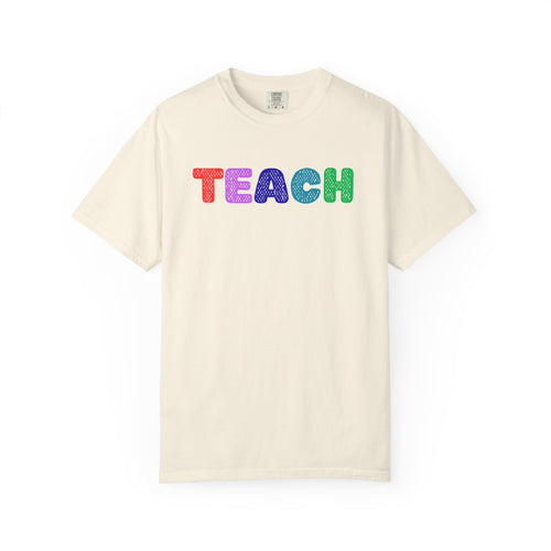 Colorful Sequin Letters TEACH T-Shirt | Teacher Shirt, School Apparel