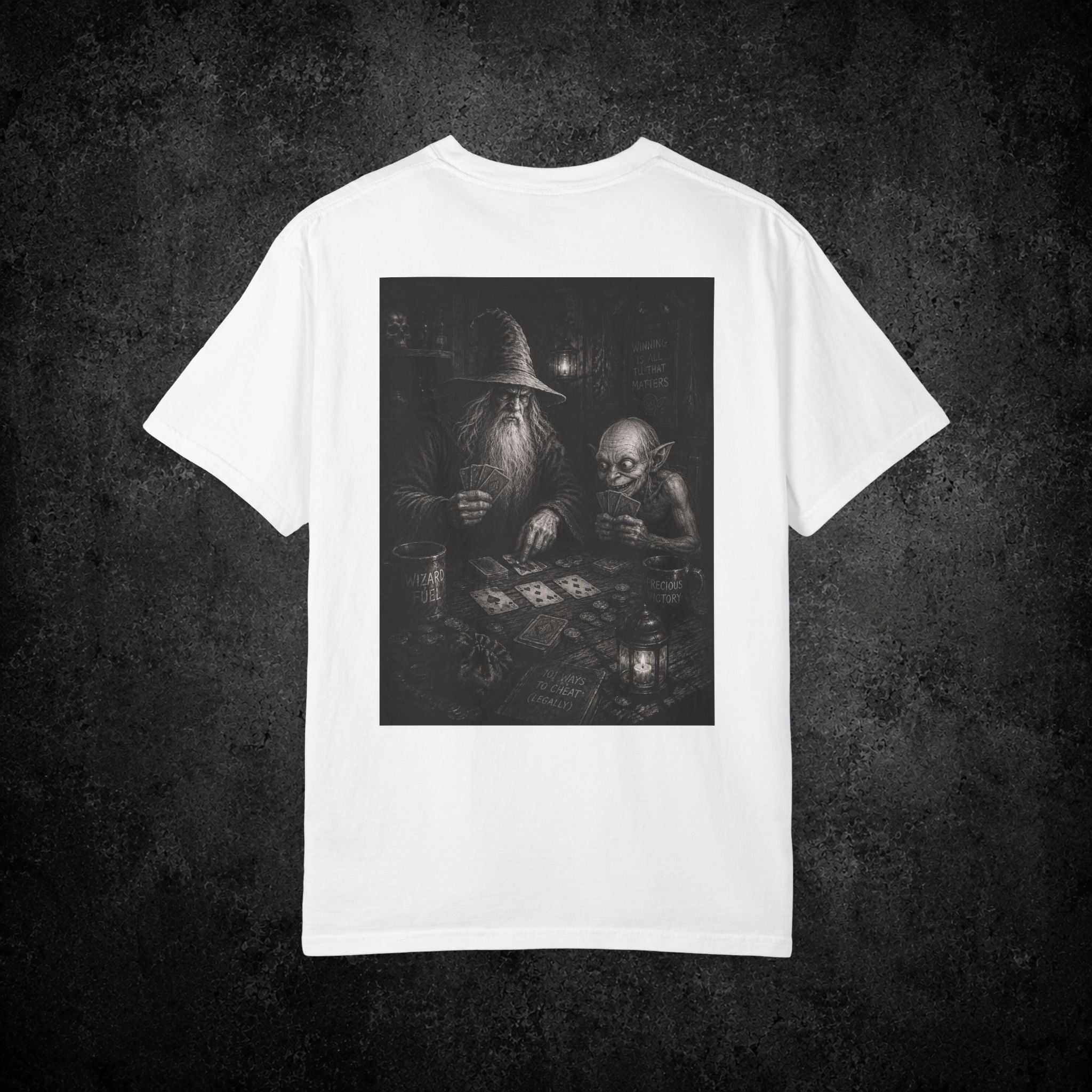 Wizard and Goblin Card Game Shirt, Dark Fantasy Graphic Tee, Gothic Medieval Humor T-Shirt, Fantasy Gamer Gift