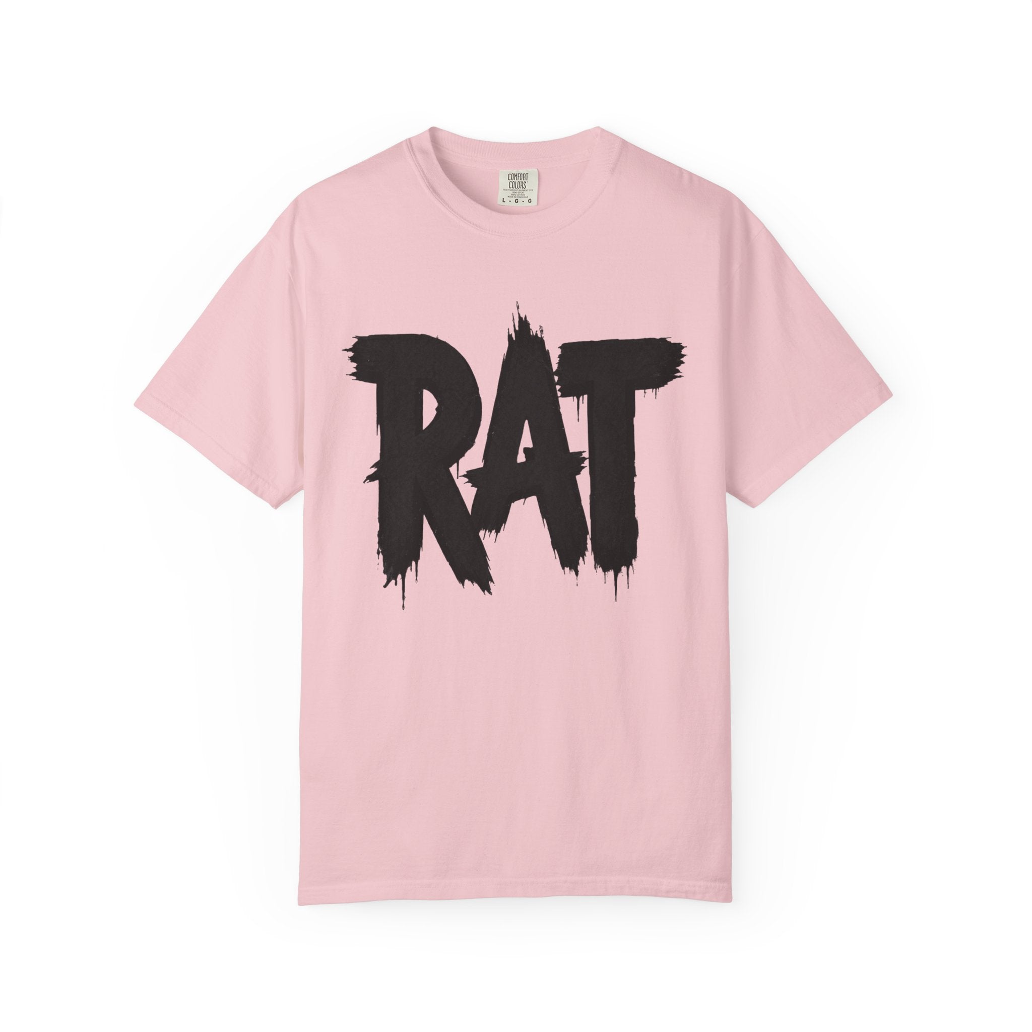 Rat City Graphic T-Shirt, Grunge Streetwear Tee, Bold RAT Text Shirt | Grunge brush lettering tee