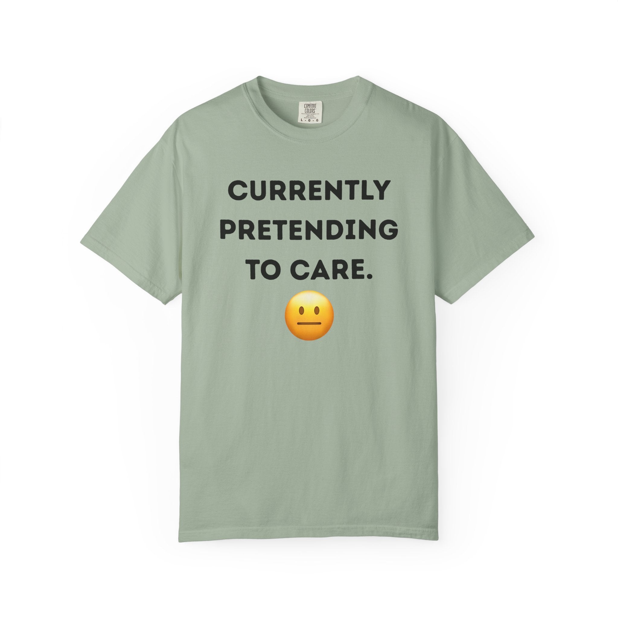 Currently Pretending to Care emoji T-Shirt | Funny Sarcastic Tee
