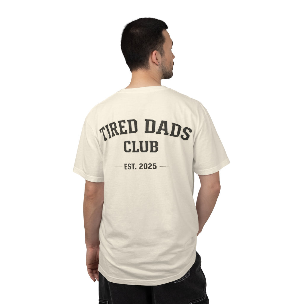 Tired Dads Club T-shirt | Est. 2025, Retro Collegiate Back Print