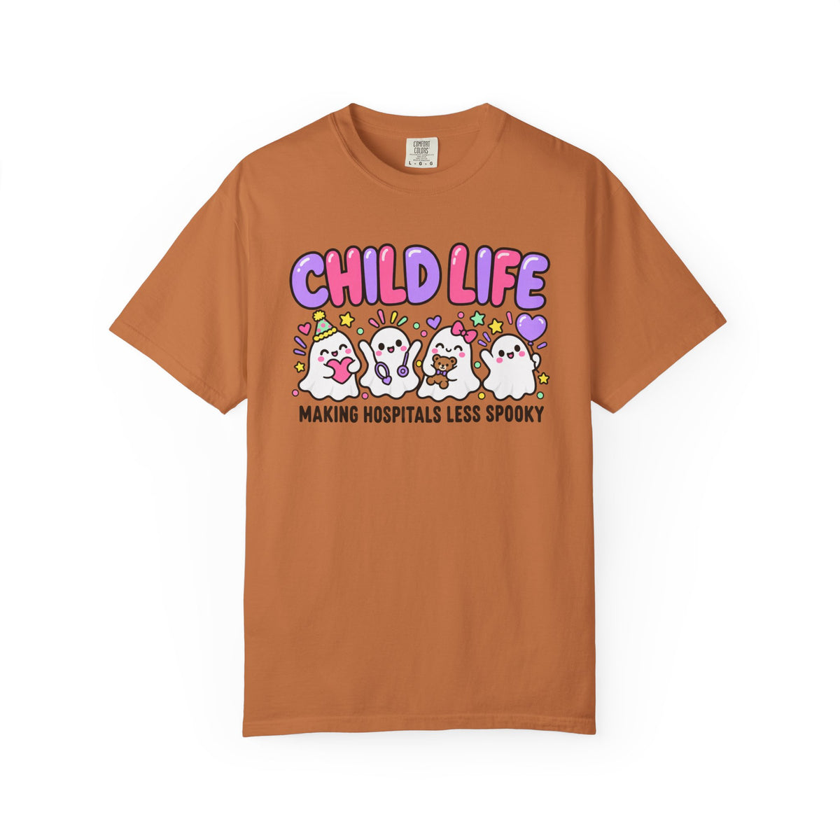 Child Life Making Hospitals Less Spooky T-Shirt, Pediatric Hospital Halloween Gift, Child Life Specialist Graphic Tee