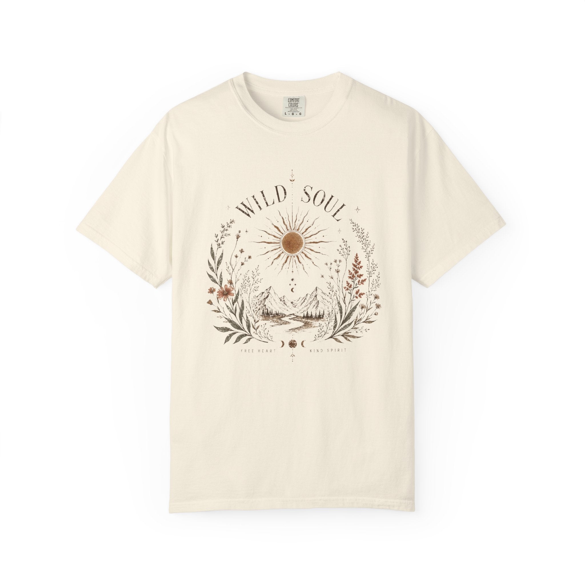 Wild Soul Mountain Sunrise T-shirt | Nature Boho Floral Design