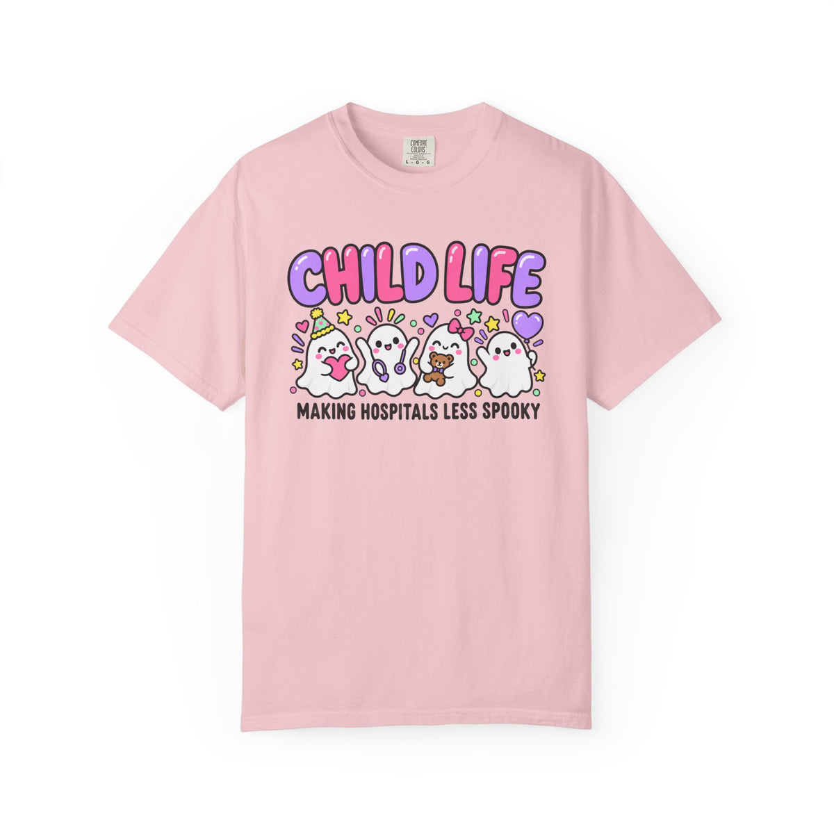 Child Life Making Hospitals Less Spooky T-Shirt, Pediatric Hospital Halloween Gift, Child Life Specialist Graphic Tee