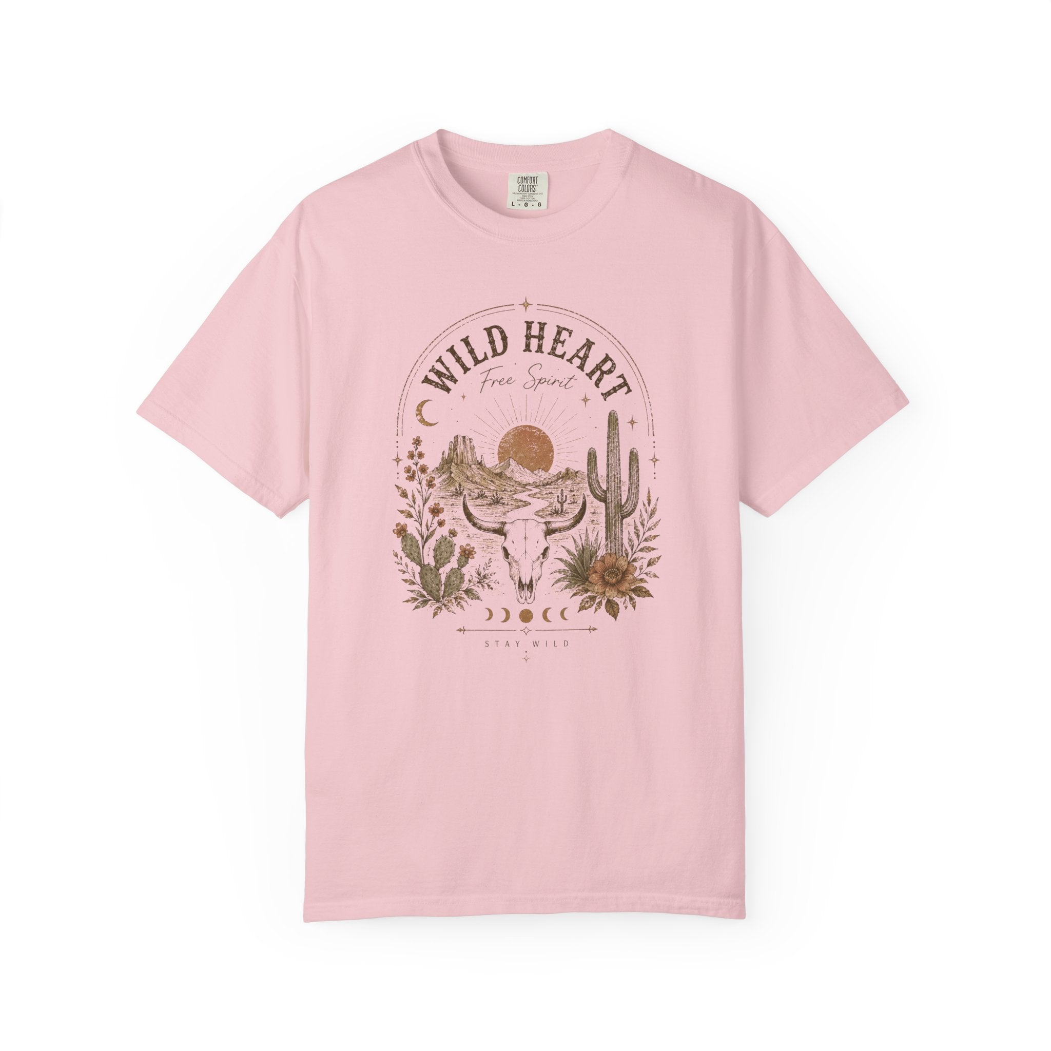 Wild Heart Desert Skull T-shirt | Southwestern Cactus Moon Graphic