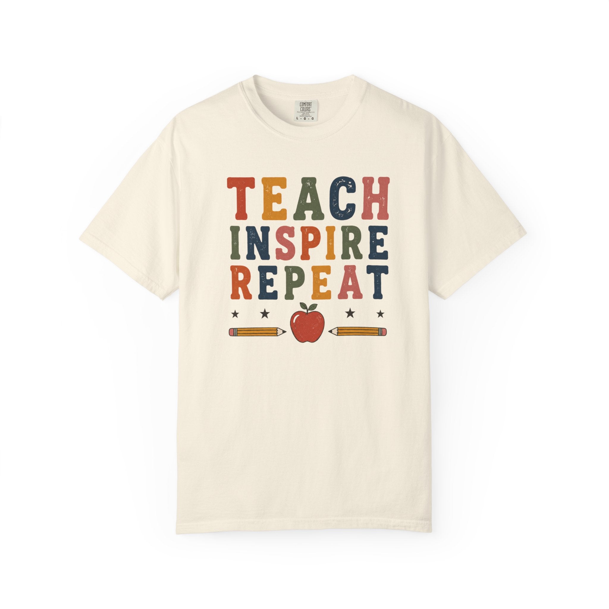 Teach Inspire Repeat T-shirt | Teacher Typography Tee