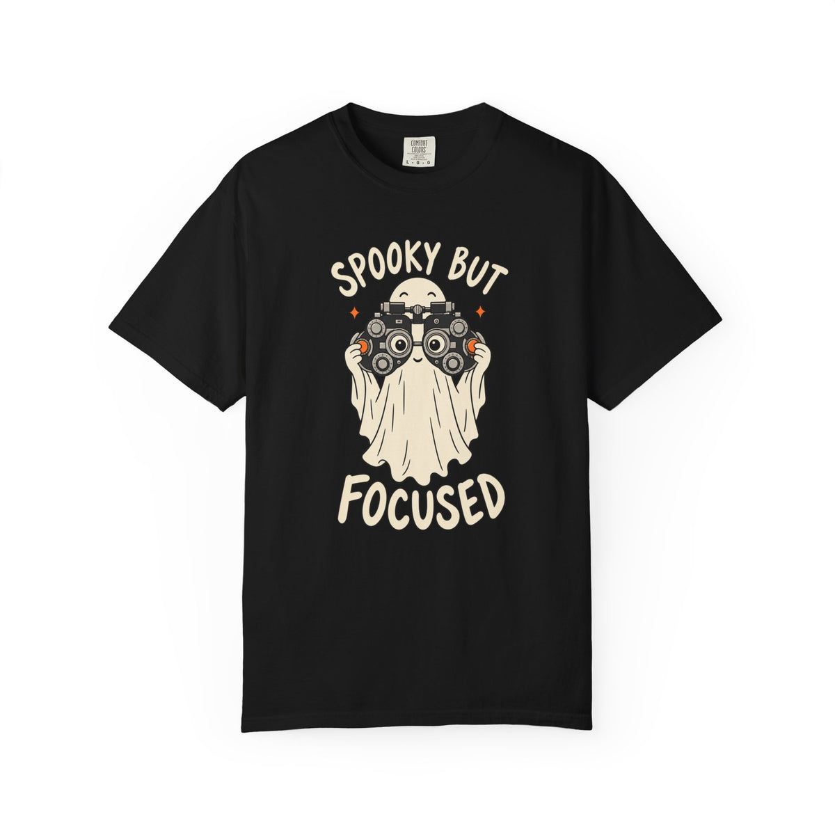 Optometrist Halloween T-Shirt, Spooky But Focused Ghost, Funny Eye Doctor Gift