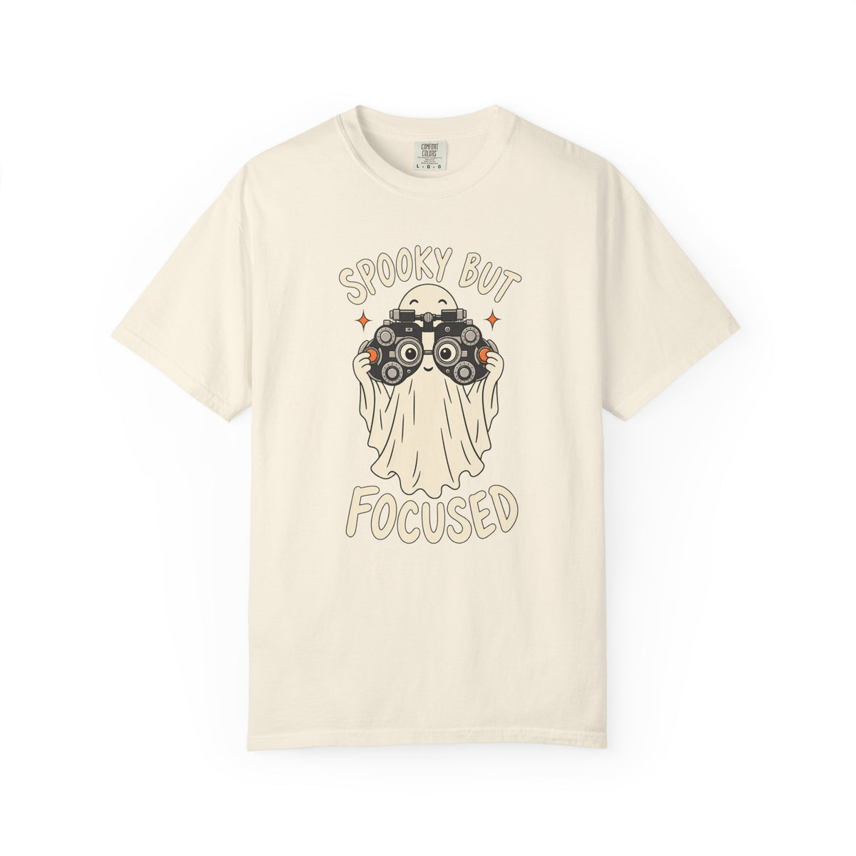 Optometrist Halloween T-Shirt, Spooky But Focused Ghost, Funny Eye Doctor Gift