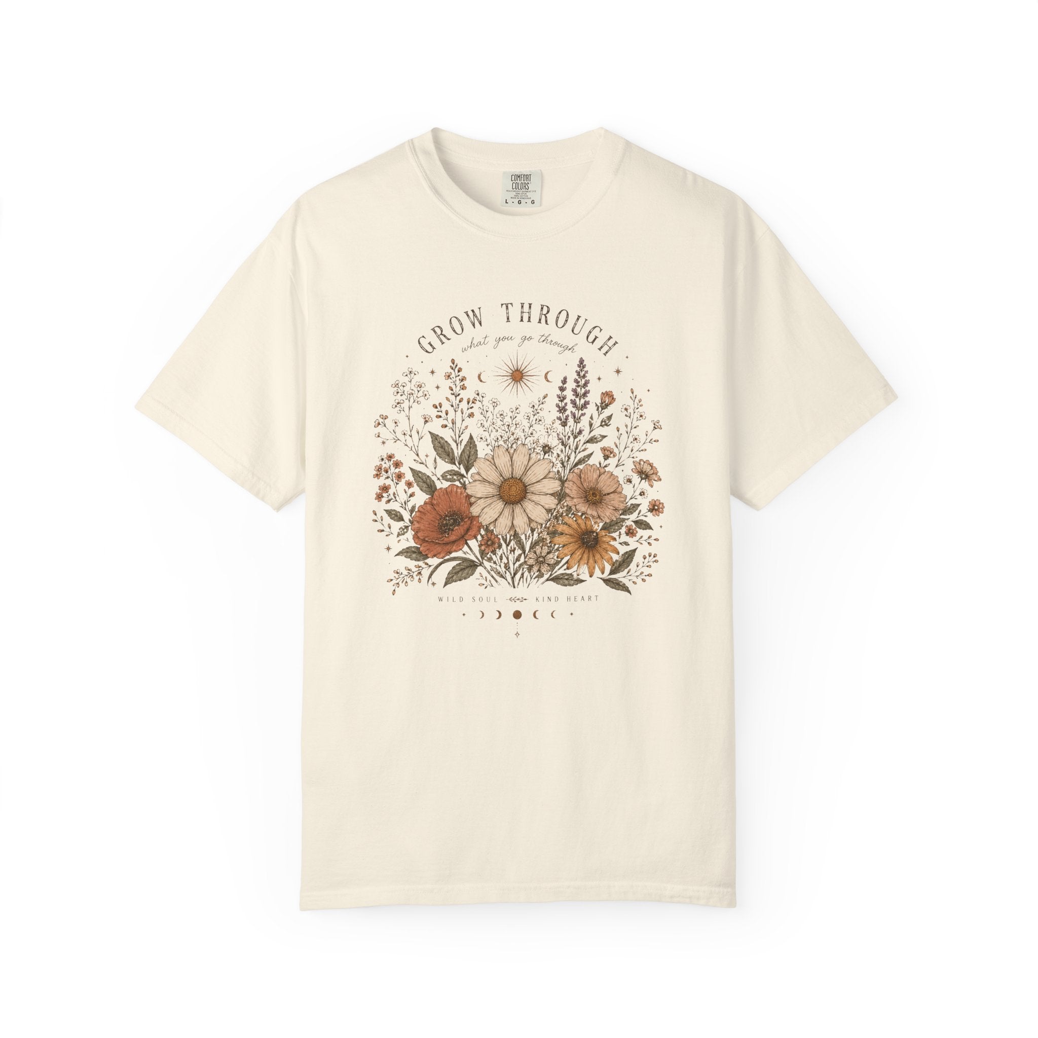 Grow Through Floral Bouquet T-shirt | Vintage Wildflower Illustration