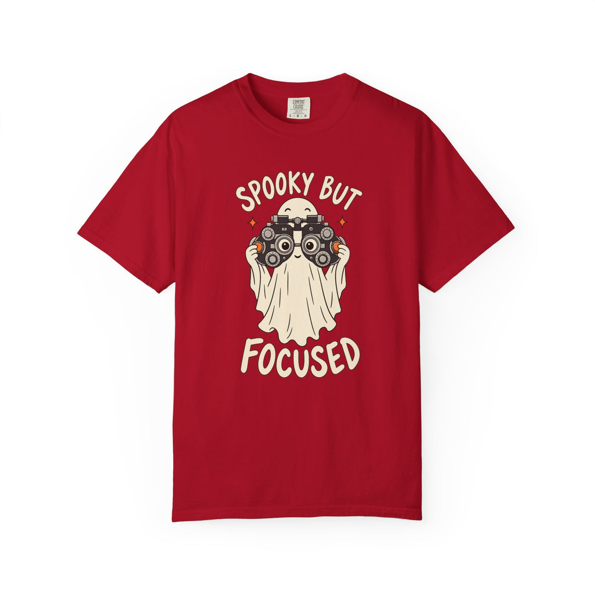 Optometrist Halloween T-Shirt, Spooky But Focused Ghost, Funny Eye Doctor Gift