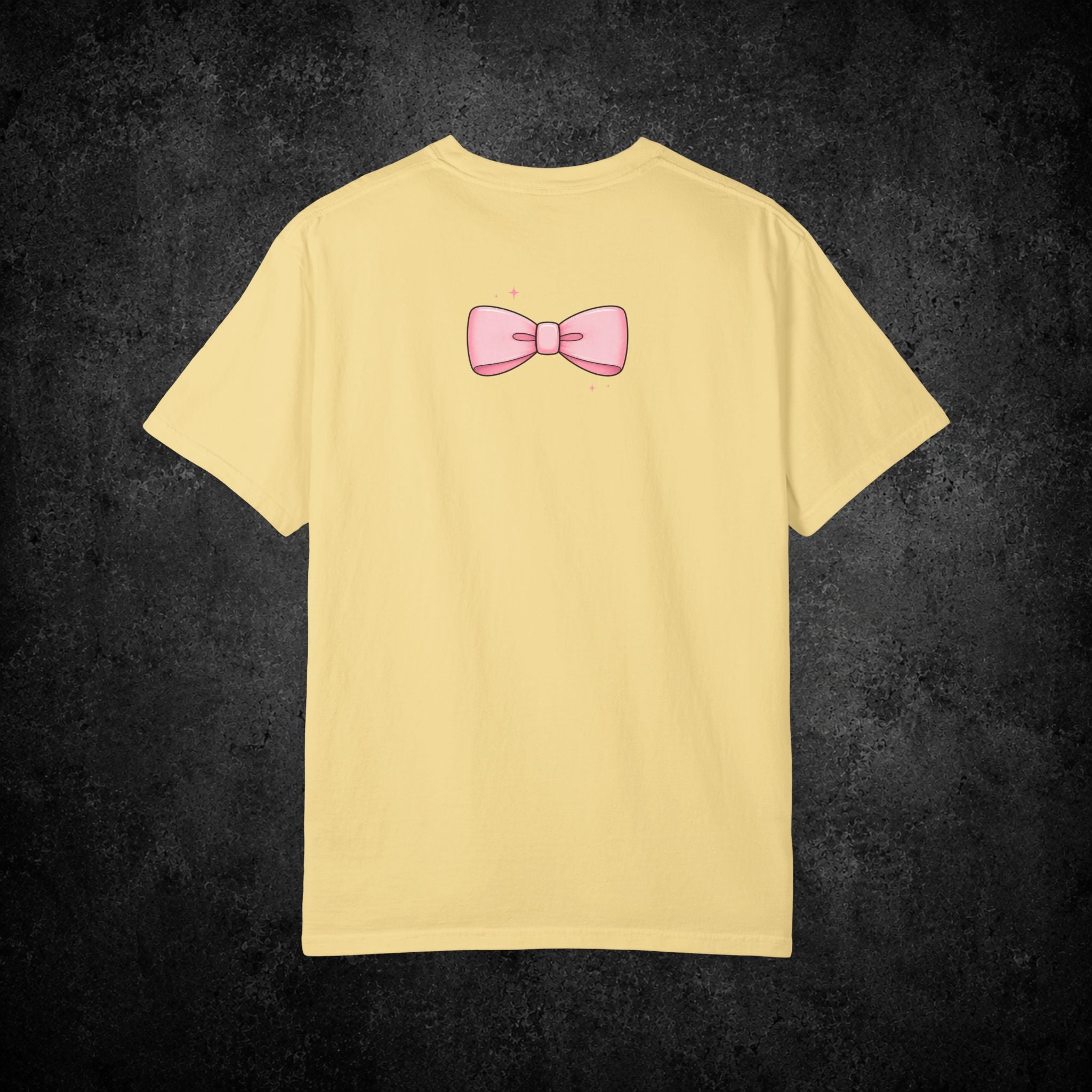 Pink Bow Illustration T-Shirt | Cute Minimal Back Graphic