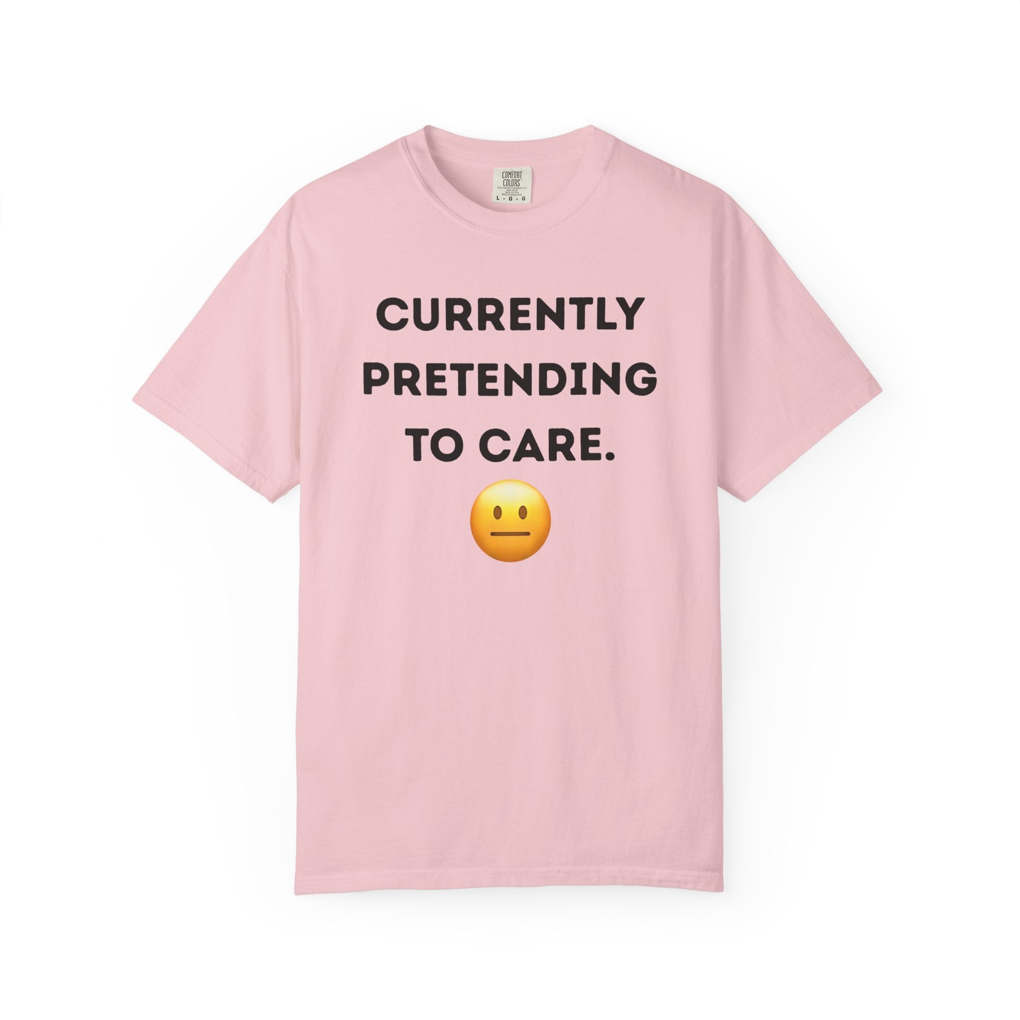 Currently Pretending to Care emoji T-Shirt | Funny Sarcastic Tee