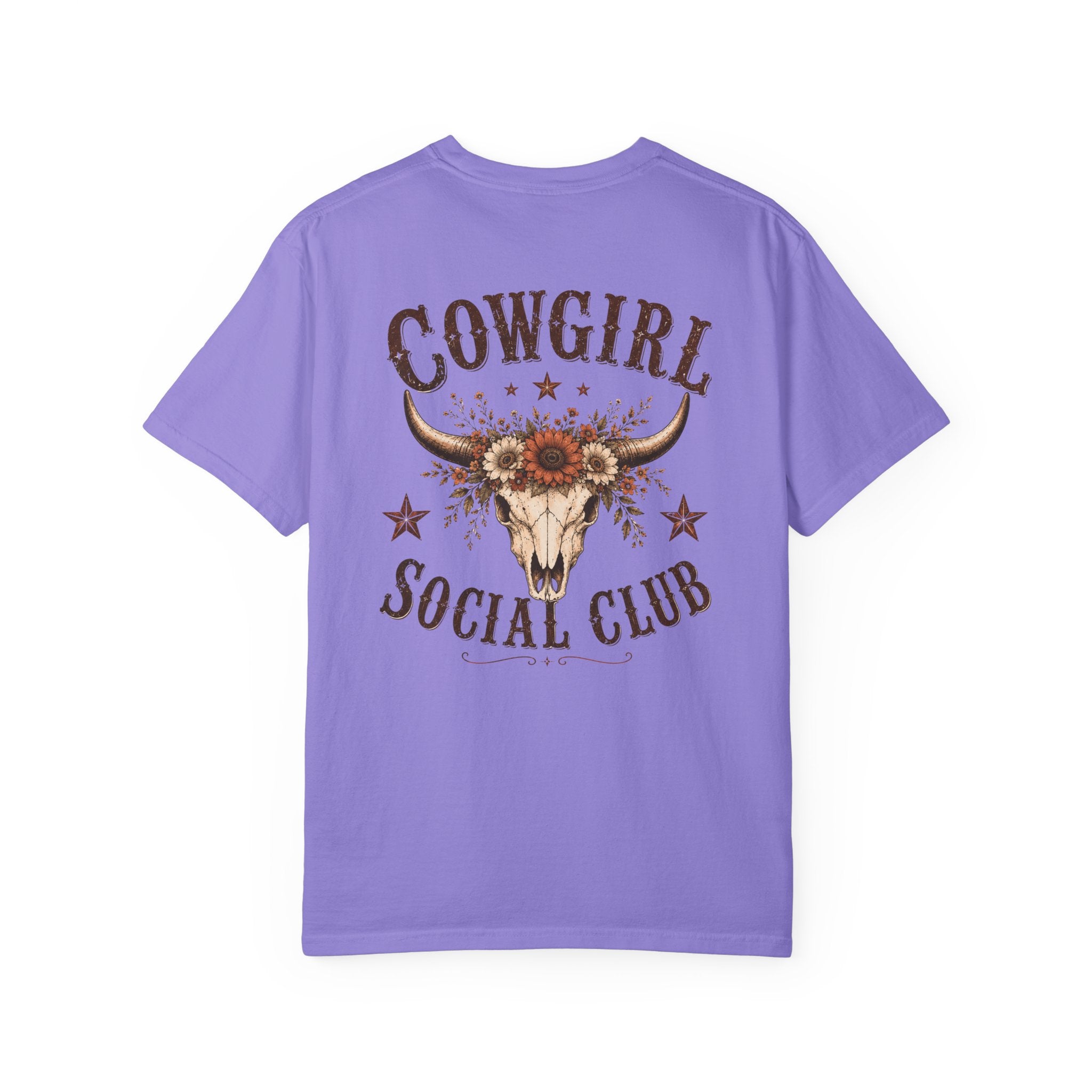 Cowgirl Social Club skull with sunflowers T-shirt | Western cowgirl tee