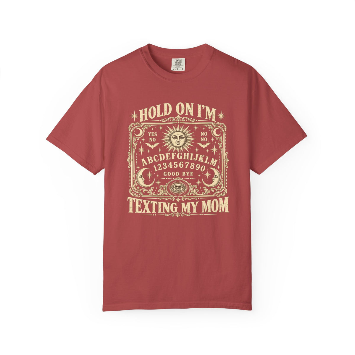 Hold On I'm Texting My Mom Ouija Board T-Shirt, Funny Spooky Mom Humor Gift, Vintage Paranormal Graphic Tee