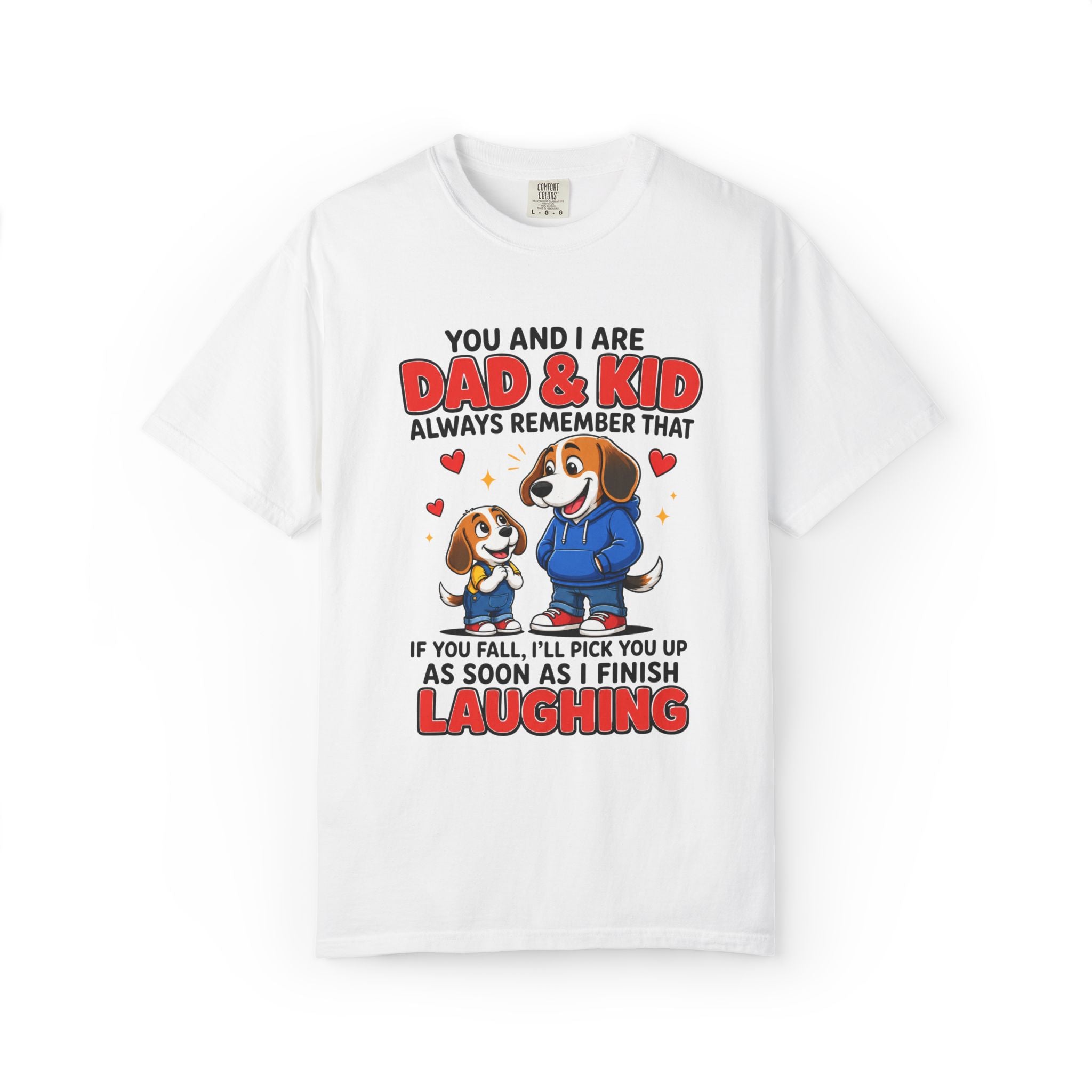 Dad and Kid Beagle Cartoon You and I Are Dad and  Kid TShirt | Funny Dog Dad Tee