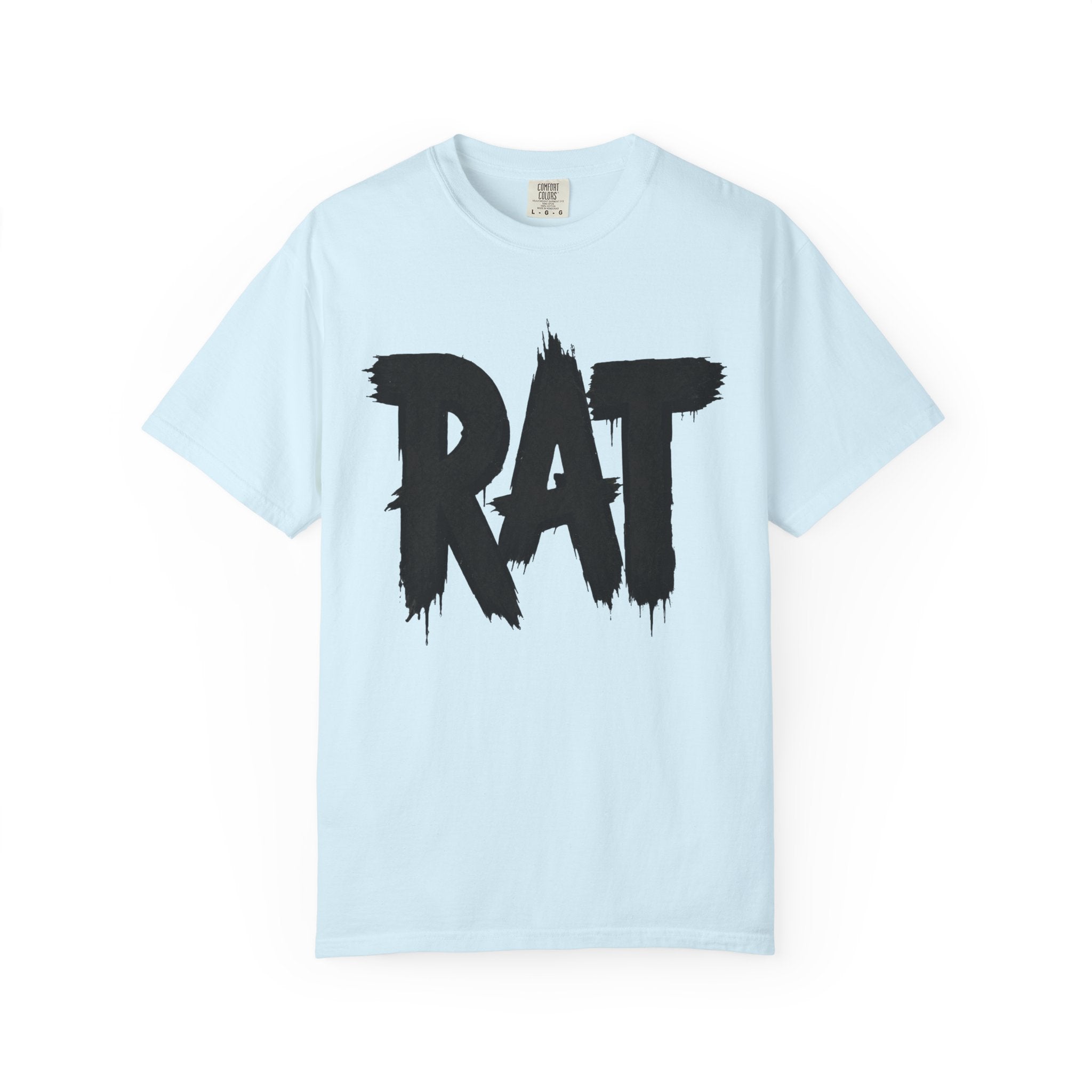Rat City Graphic T-Shirt, Grunge Streetwear Tee, Bold RAT Text Shirt | Grunge brush lettering tee