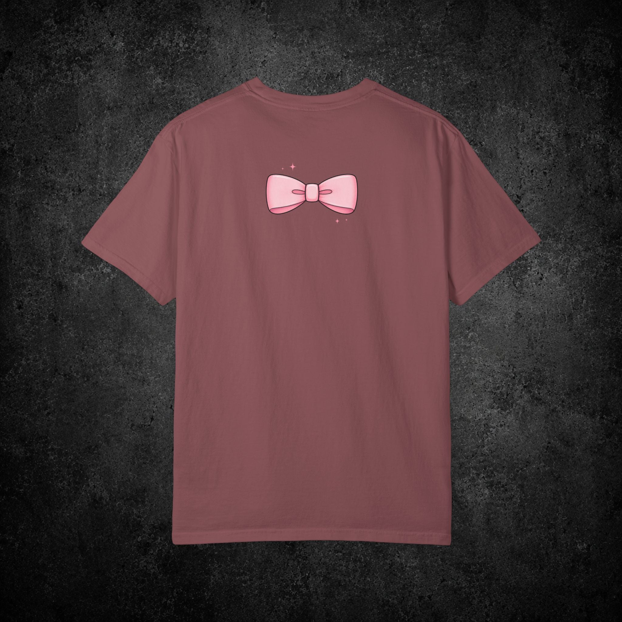 Pink Bow Illustration T-Shirt | Cute Minimal Back Graphic