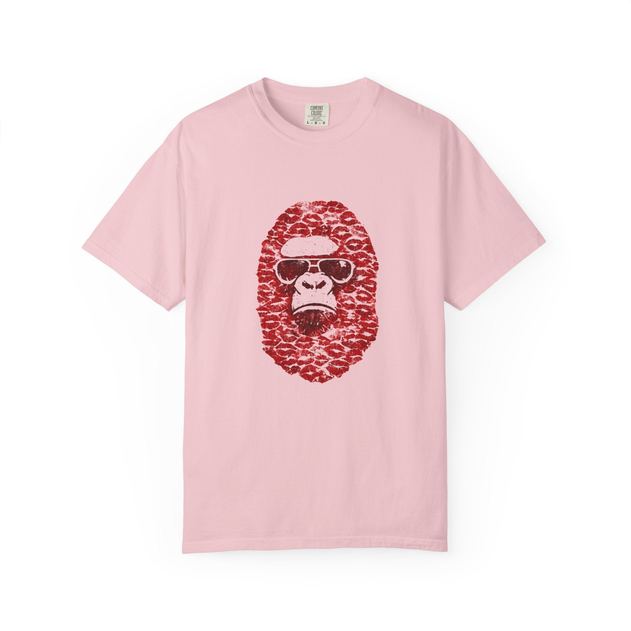 Red Leopard Gorilla Face T-Shirt | Ape Illustration, Sunglasses Graphic