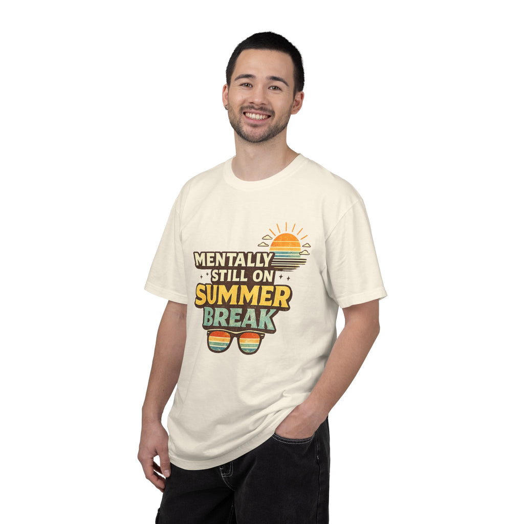 Mentally Still on Summer Break T-shirt | Retro Sun Sunglasses