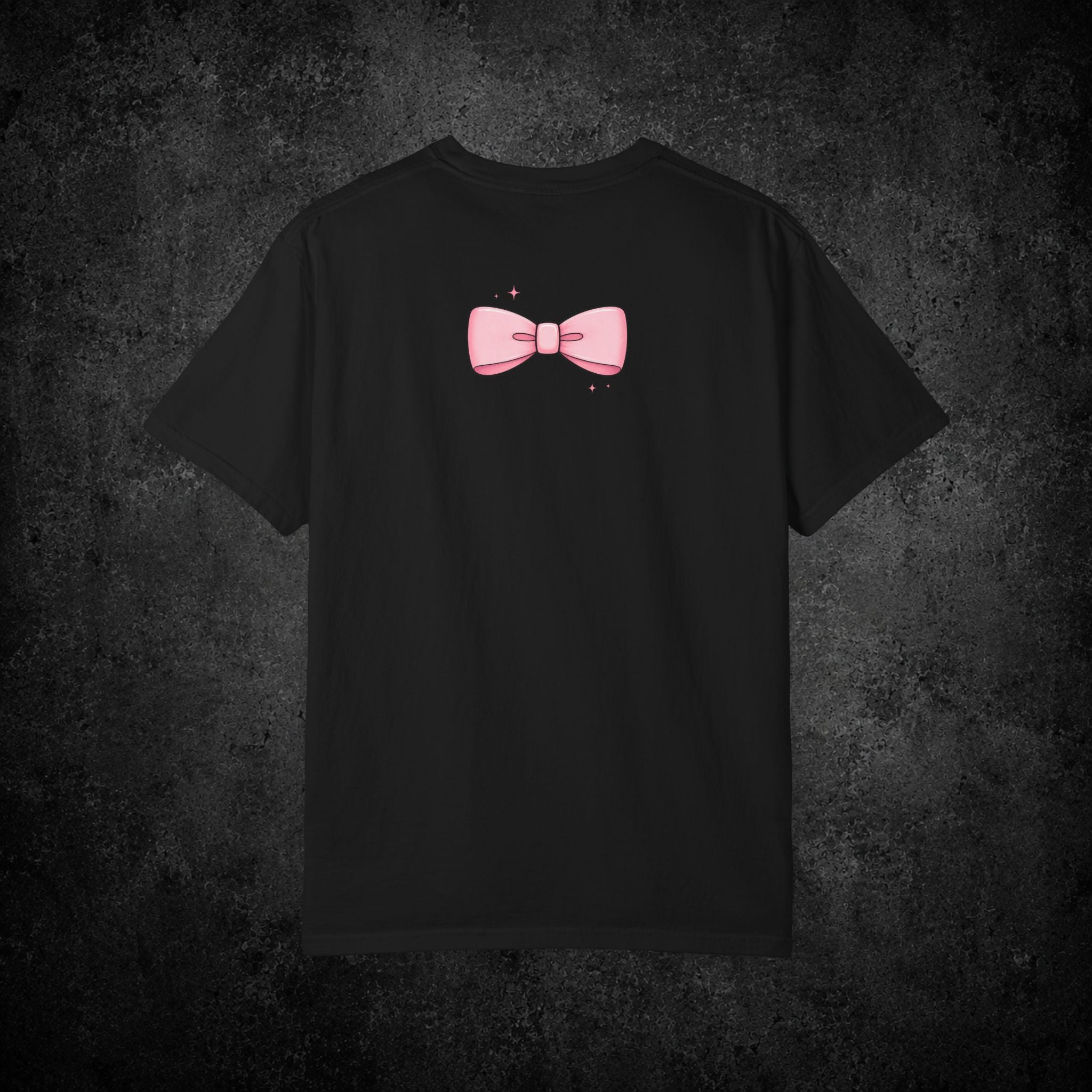 Pink Bow Illustration T-Shirt | Cute Minimal Back Graphic